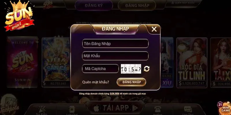 Đăng nhập Sunwin để tham gia nổ hũ hay