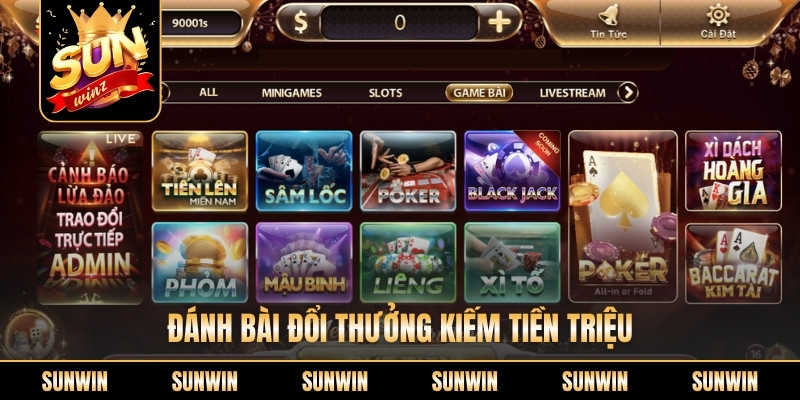 Đánh bài đổi thưởng kiếm tiền triệu